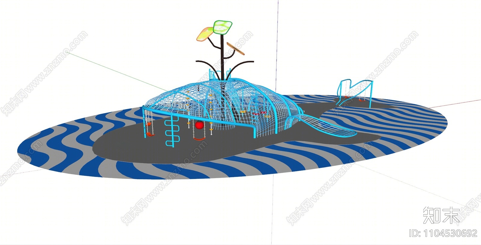 现代游乐设施SU模型下载【ID:1104530692】