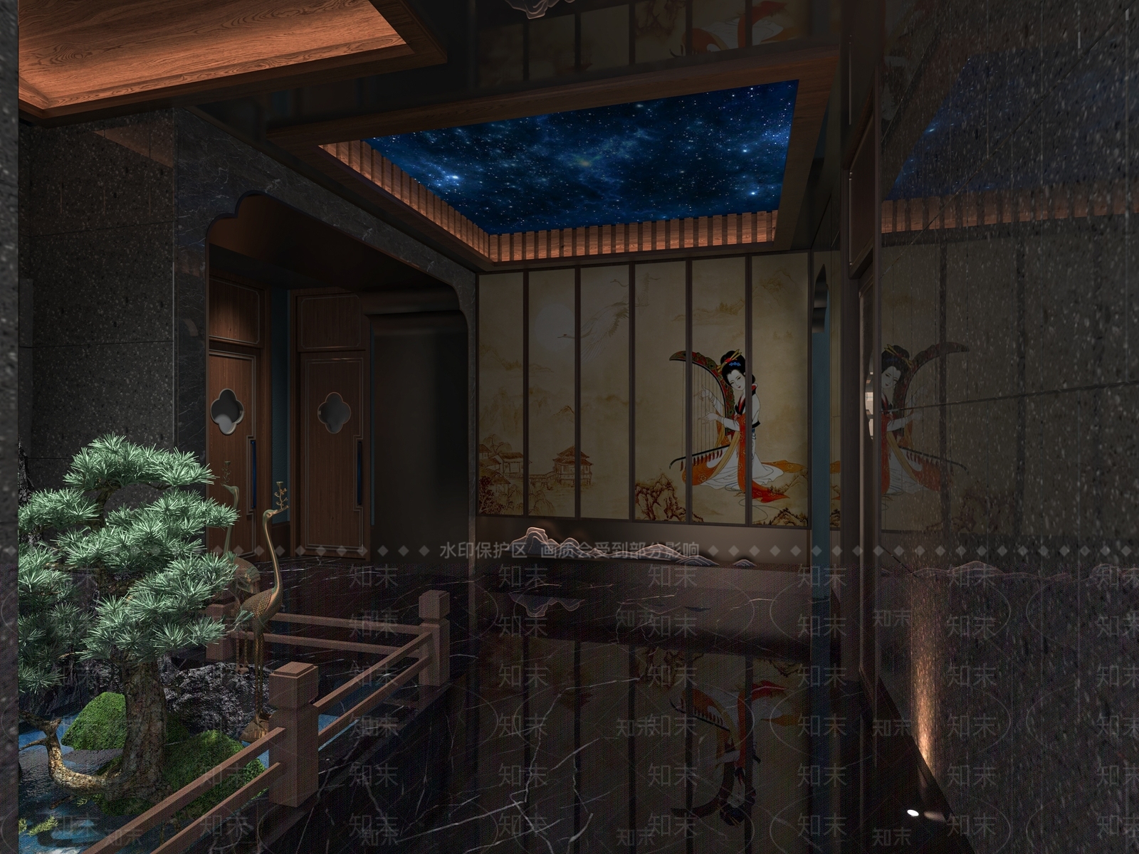 新中式足浴会所3D模型下载【ID:1104532526】