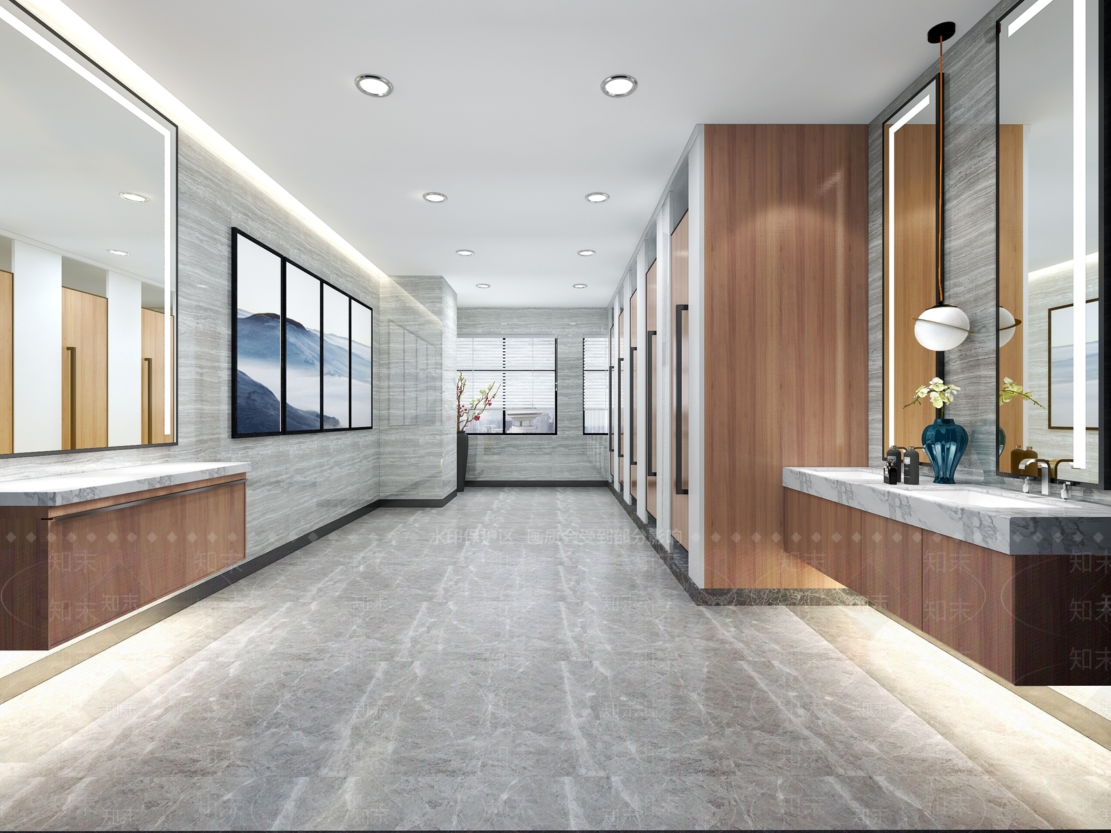 现代男女公共卫生间3D模型下载【ID:1104534623】