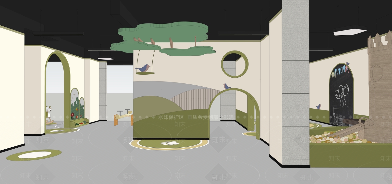 现代儿童活动空间SU模型下载【ID:1104535802】