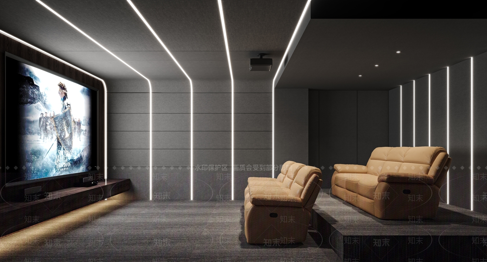 现代家居影音室3D模型下载【ID:1104539452】