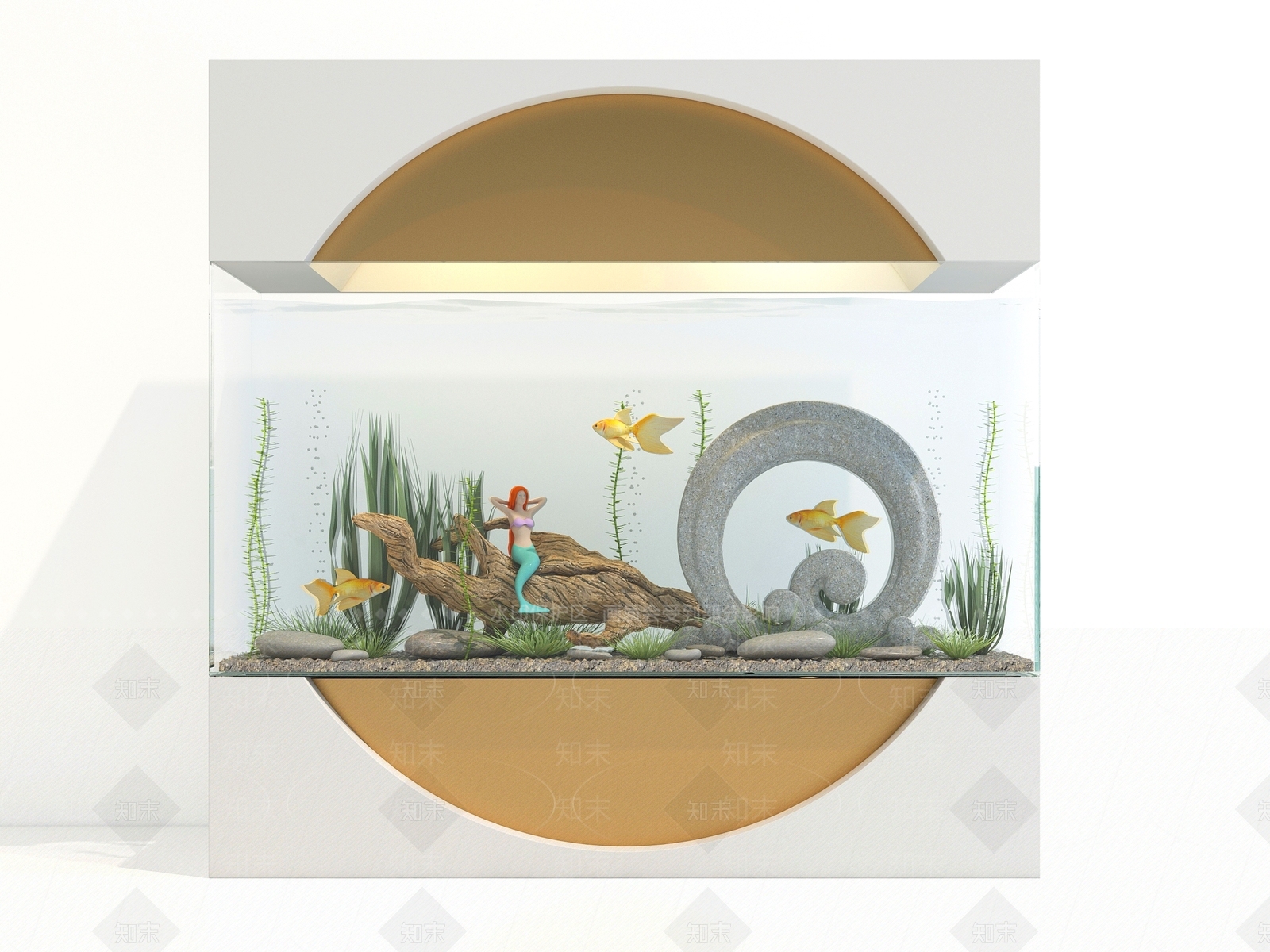 现代鱼缸水族3D模型下载【ID:1104544848】