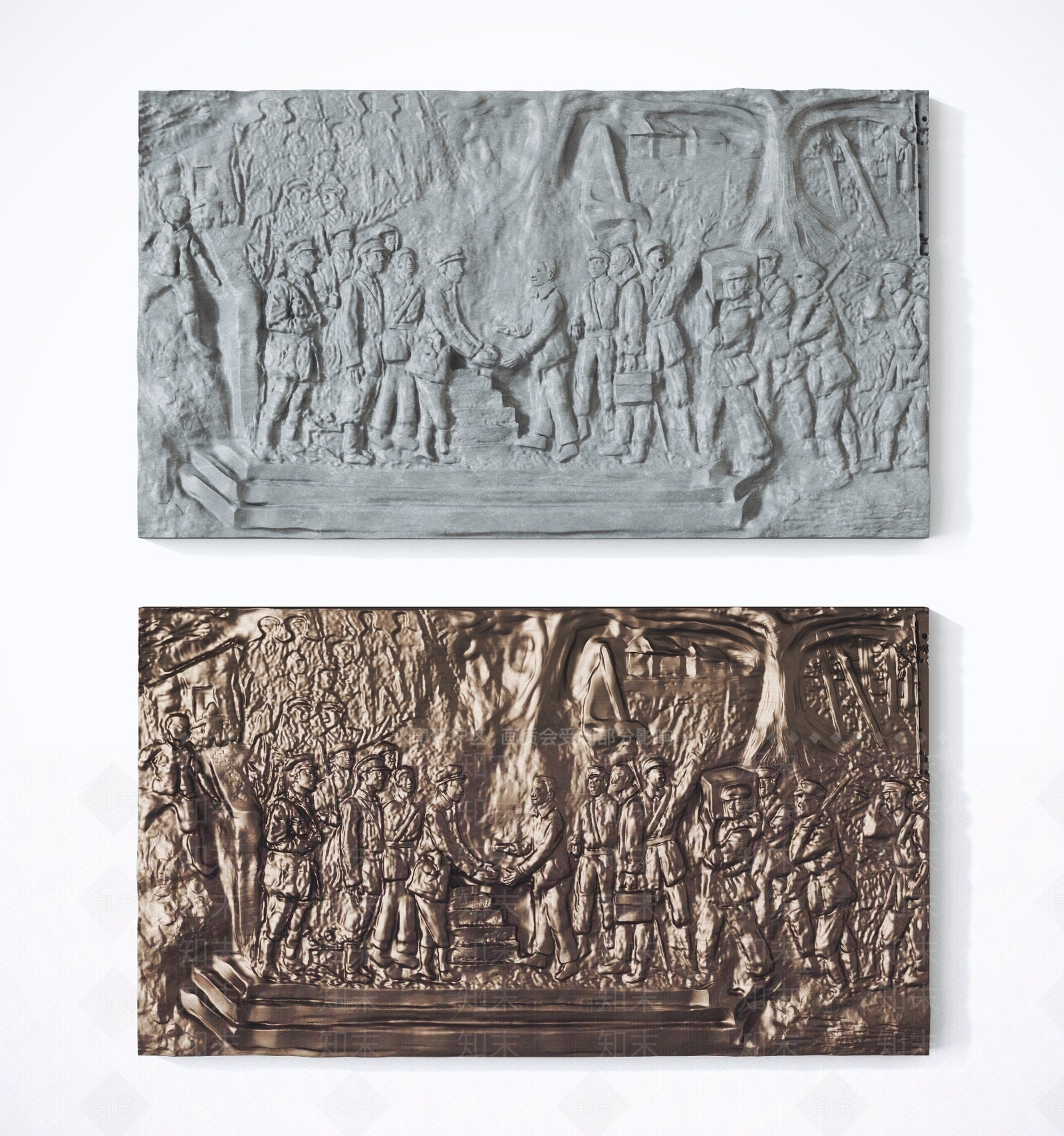 现代革命浮雕墙饰3D模型下载【ID:1104549527】