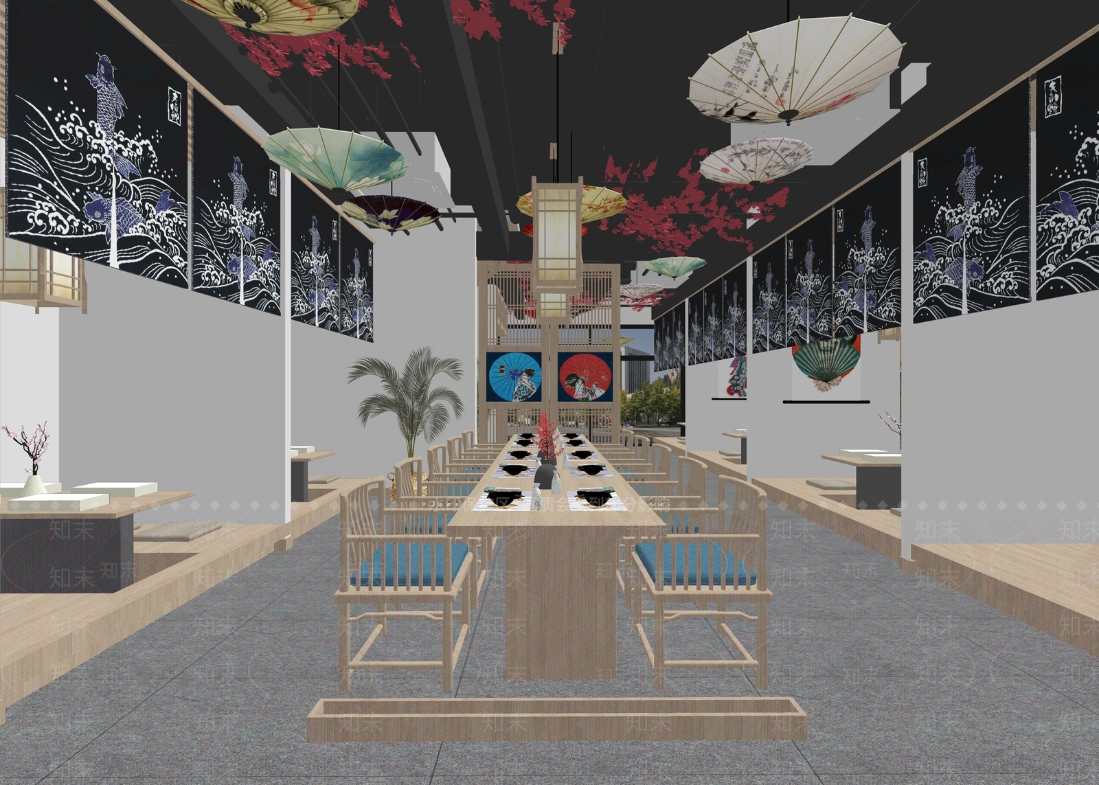 日式日韩料理店SU模型下载【ID:1104552887】