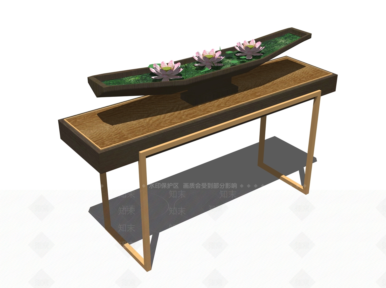 中式端景条案SU模型下载【ID:1104552915】