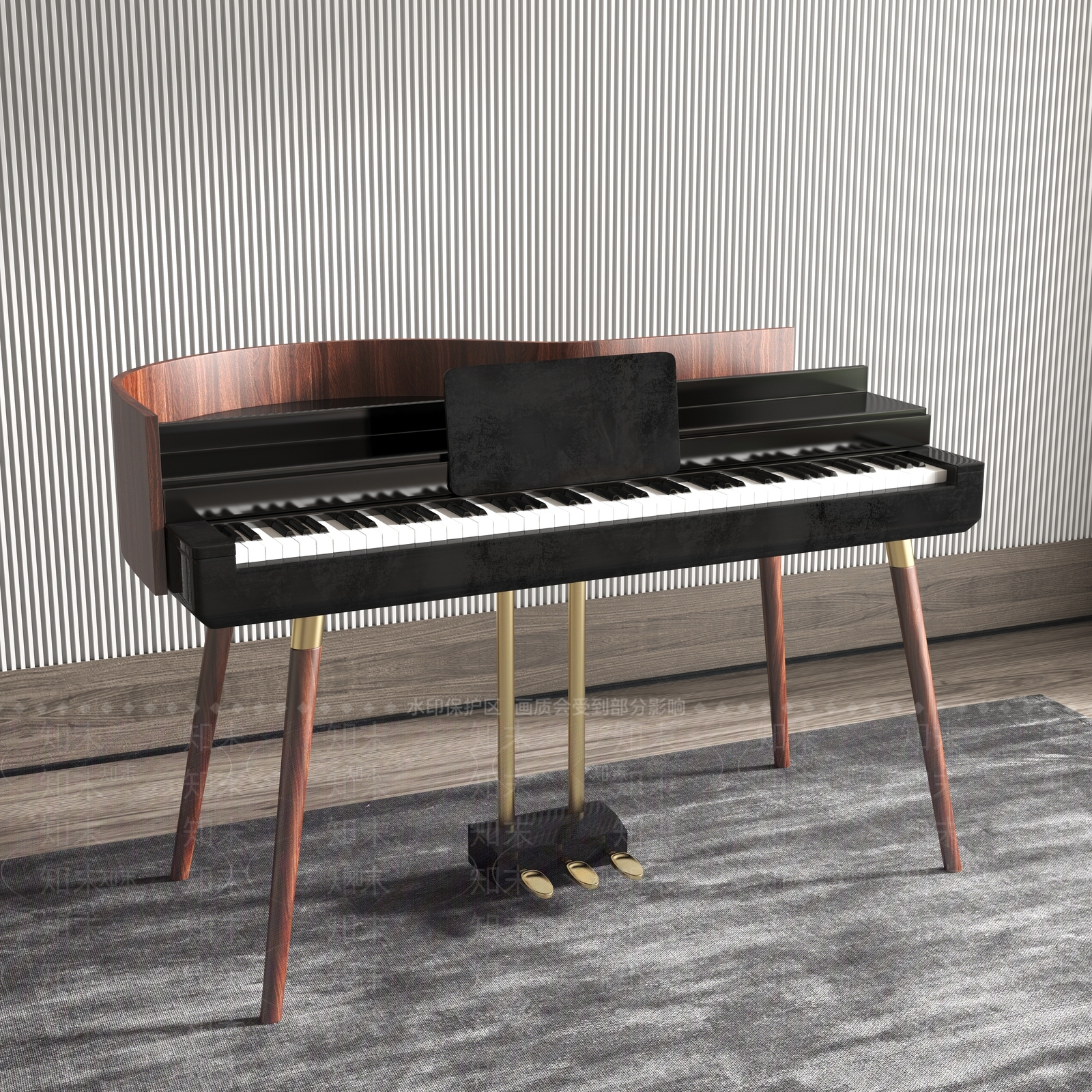 现代电子钢琴3D模型下载【ID:1104555681】