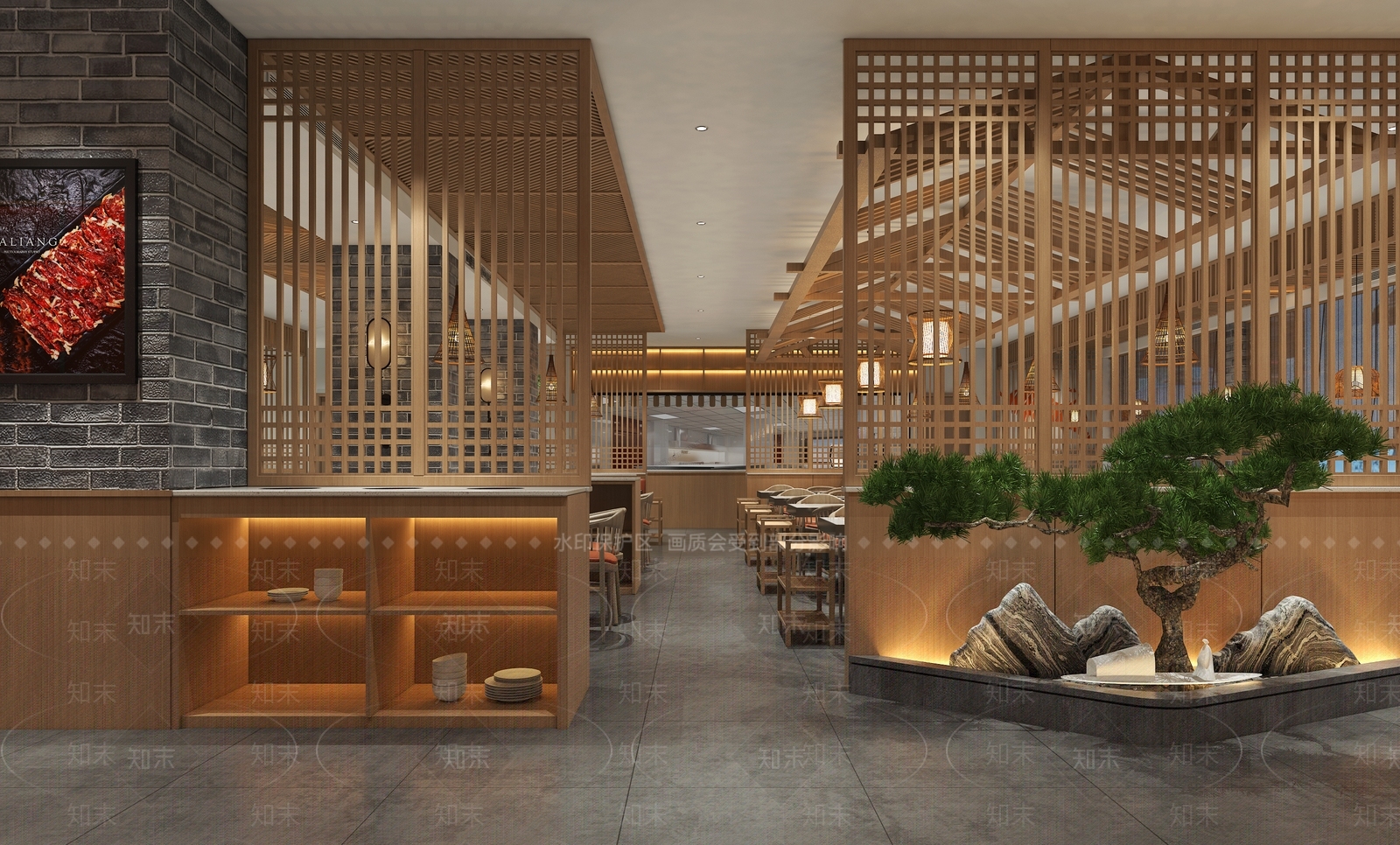 新中式火锅店3D模型下载【ID:1104571485】