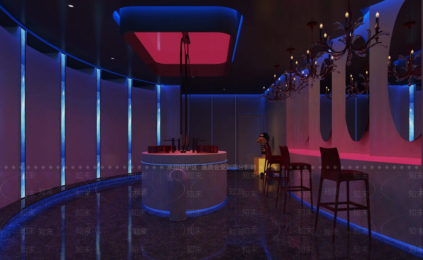 现代酒吧补妆间3D模型下载【ID:1104572268】