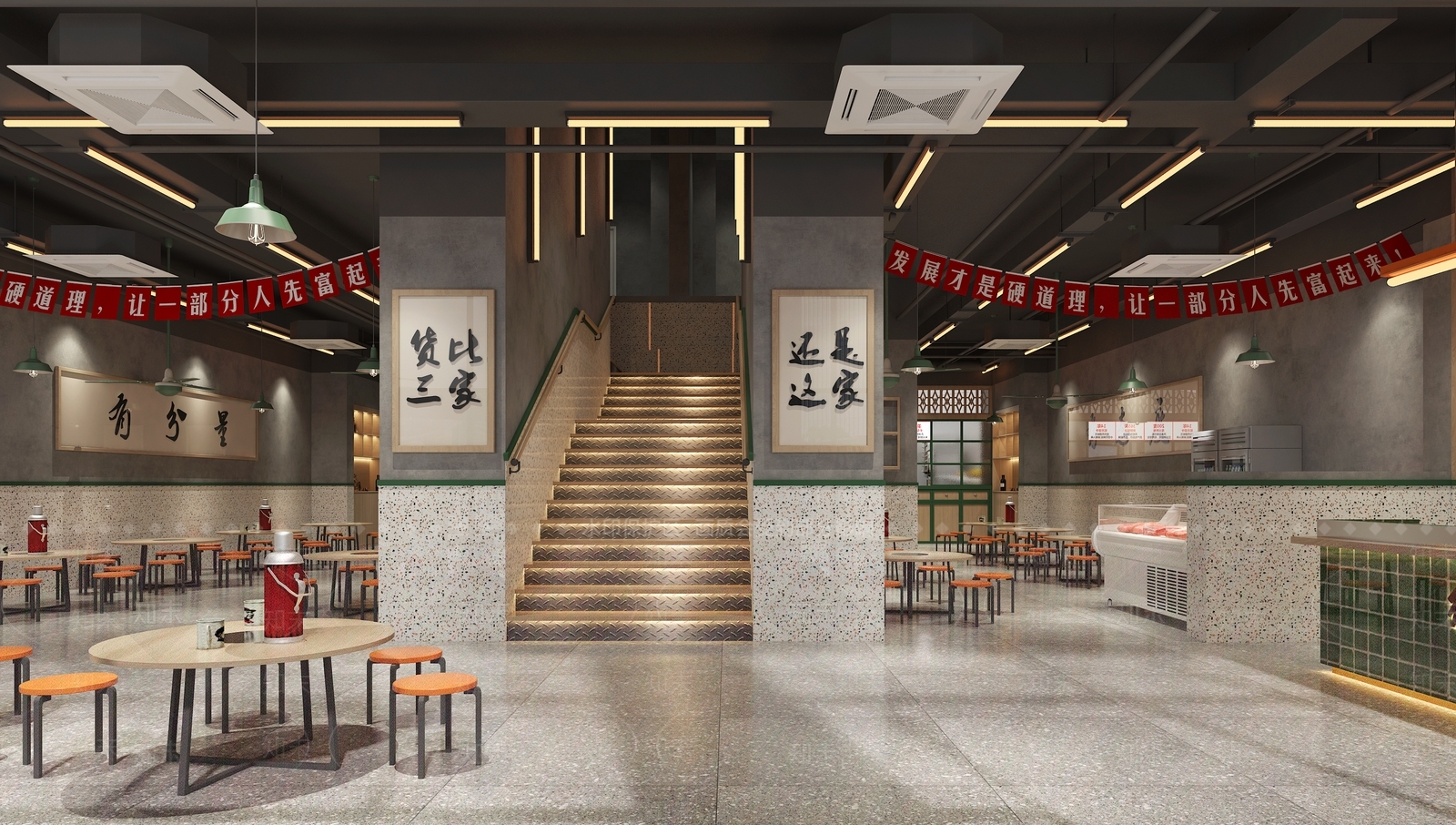工业风复古烧烤店3D模型下载【ID:1104580596】