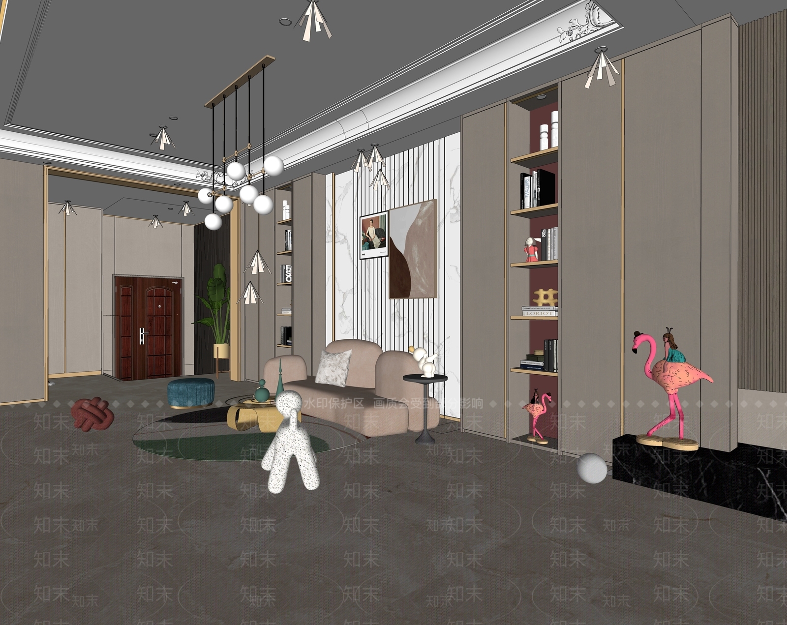 现代儿童玩具房SU模型下载【ID:1104580744】