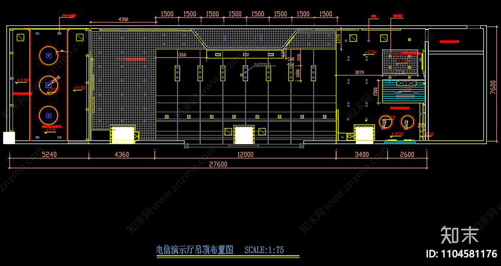 某电信演示厅cad施工图下载【ID:1104581176】