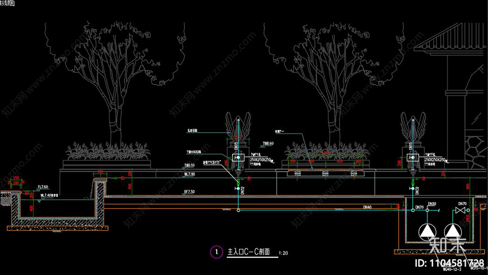 某小区园林景观规划CAD图纸施工图下载【ID:1104581728】