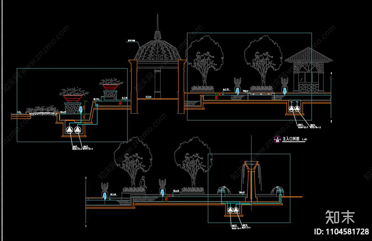 某小区园林景观规划CAD图纸施工图下载【ID:1104581728】