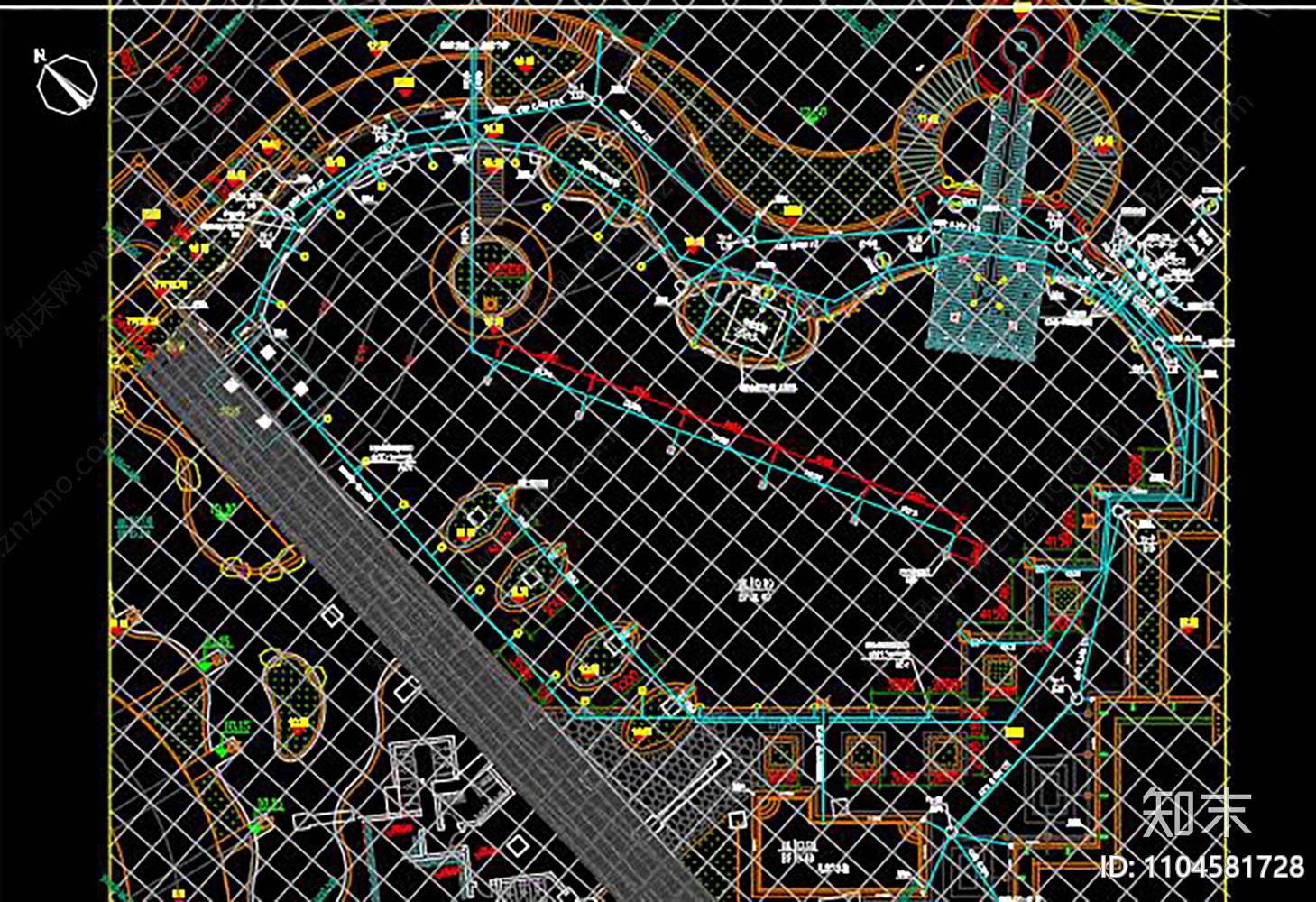 某小区园林景观规划CAD图纸施工图下载【ID:1104581728】