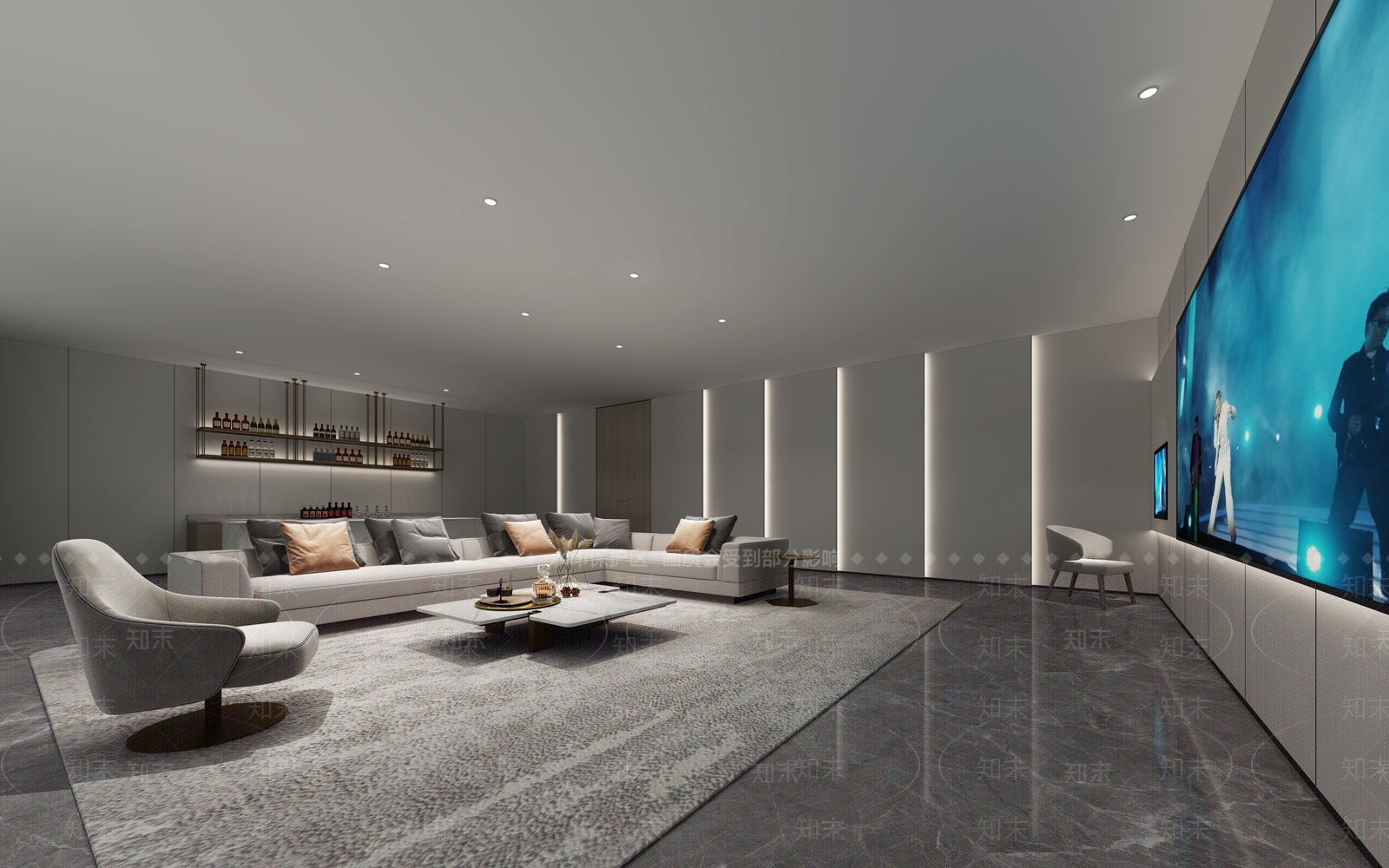 现代家居影音室3D模型下载【ID:1104585122】