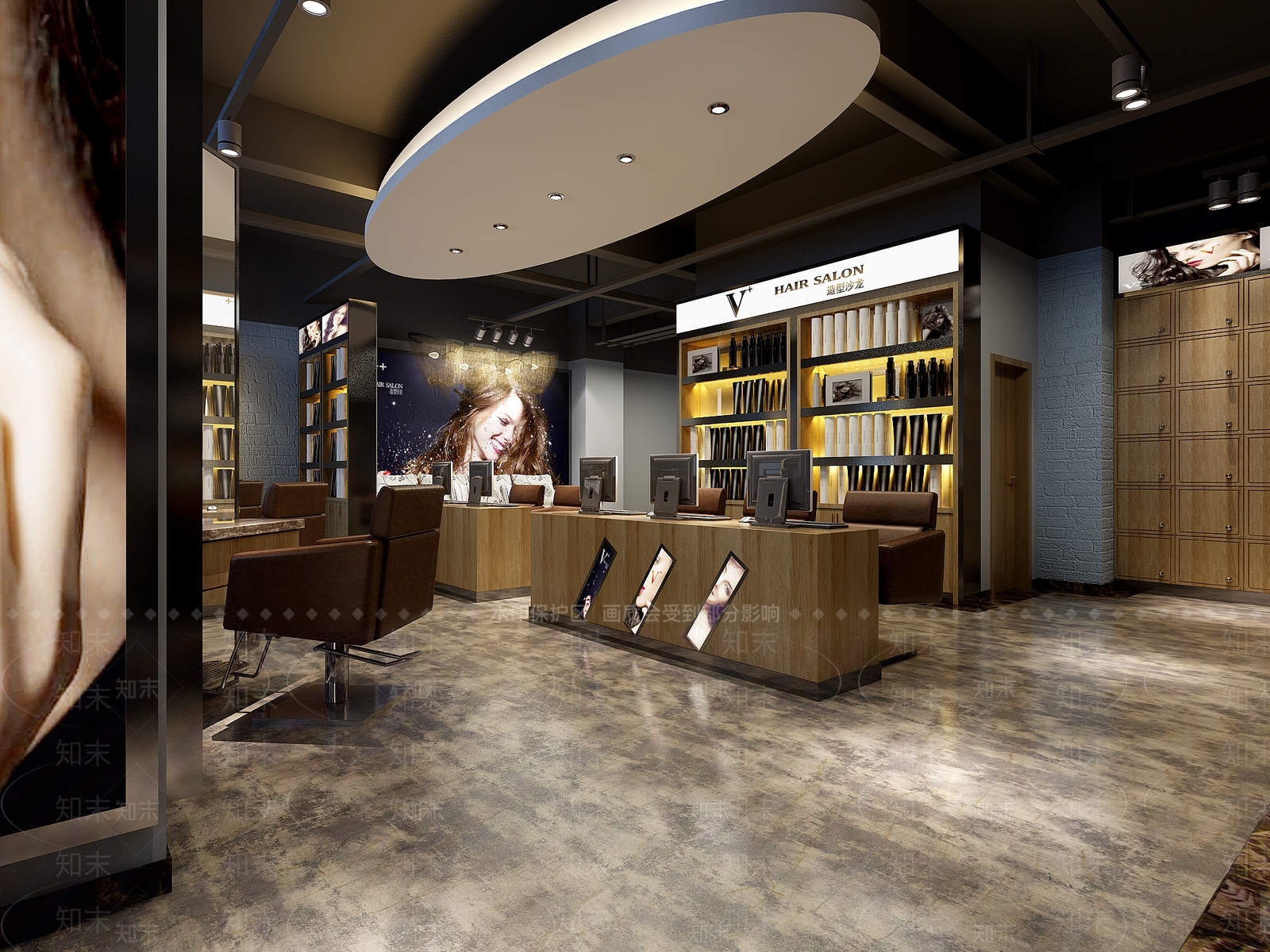 现代美发店3D模型下载【ID:1104601087】