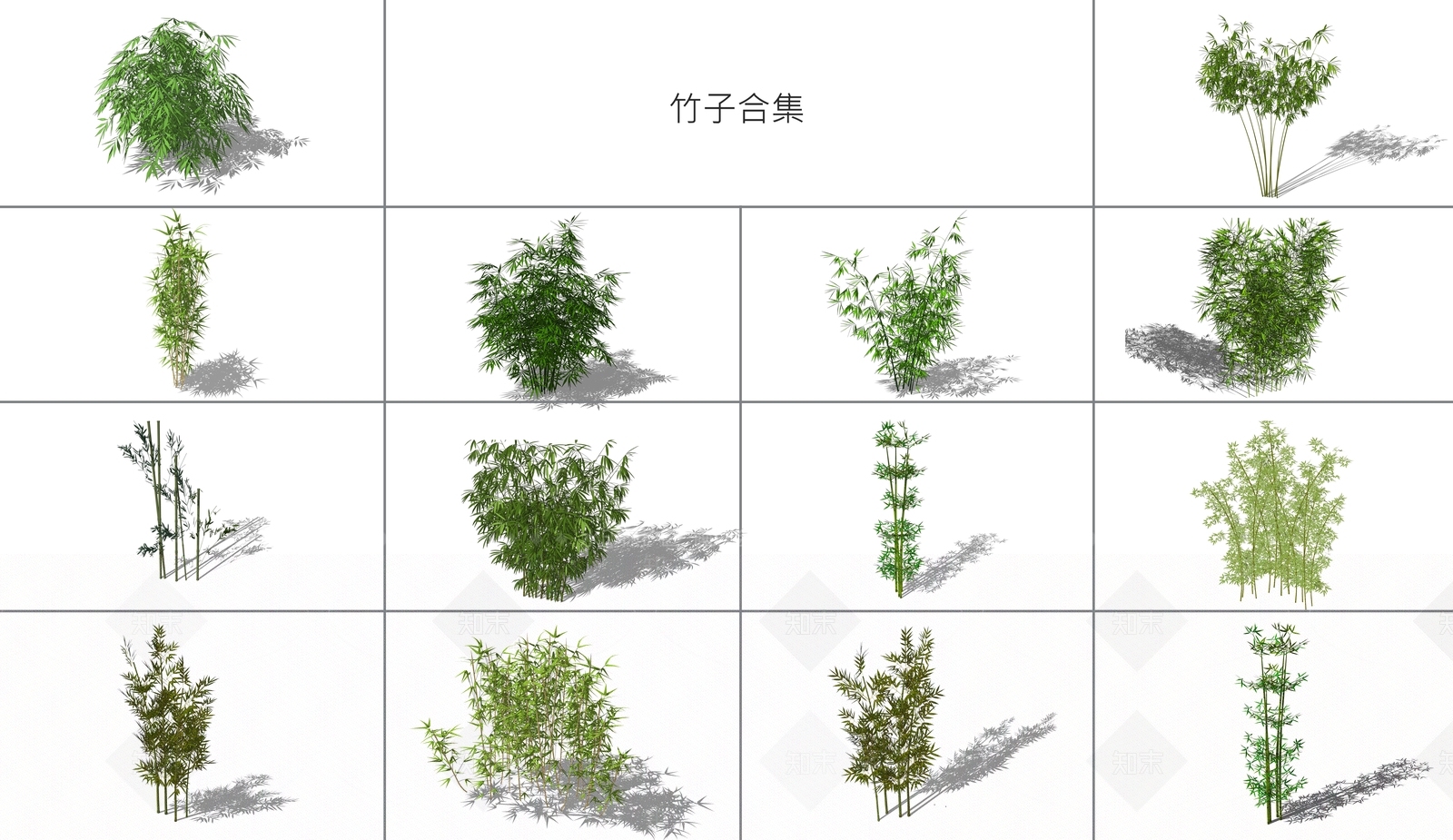 现代竹子SU模型下载【ID:1104604118】