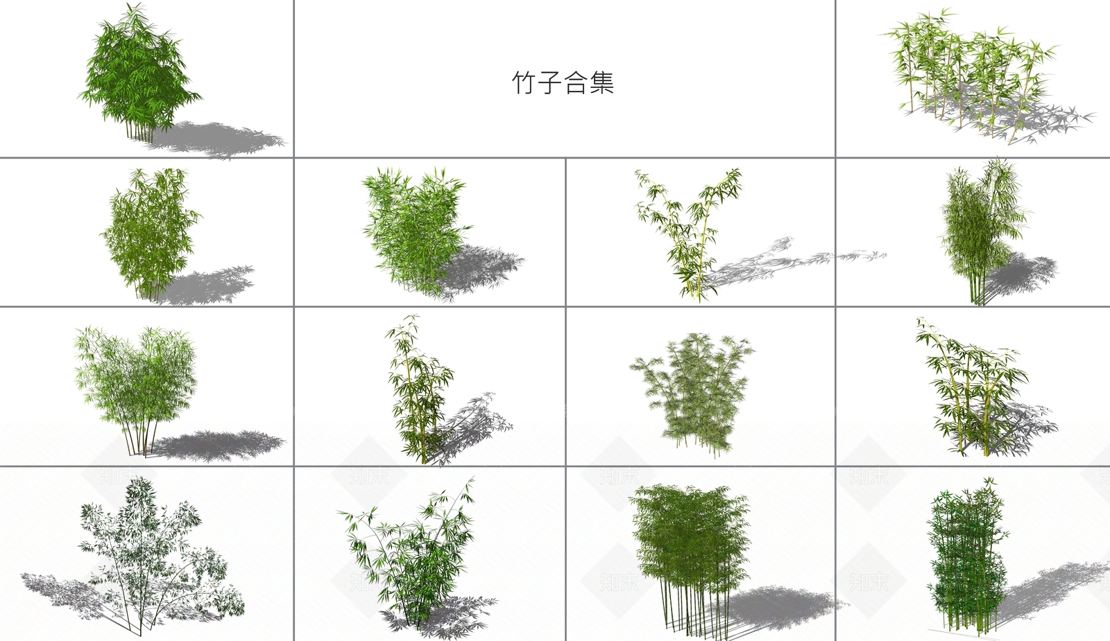 现代竹子SU模型下载【ID:1104604346】