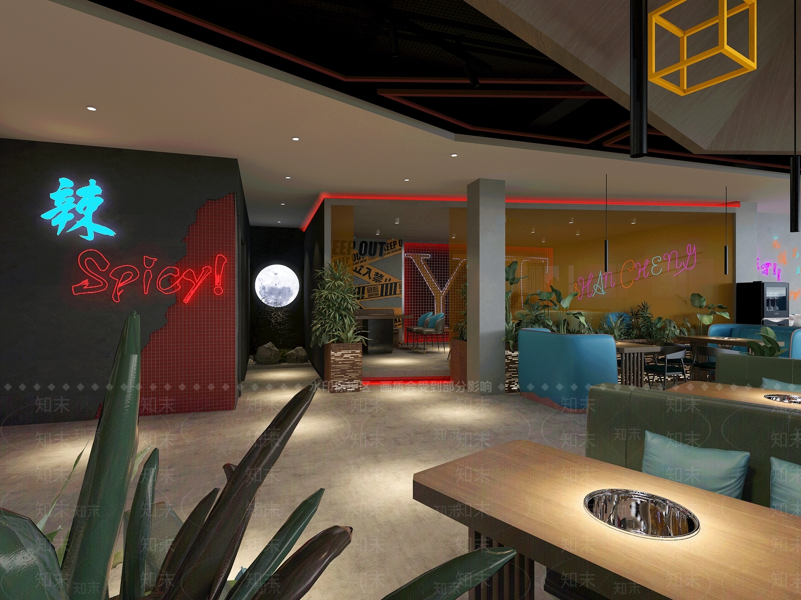 现代火锅店3D模型下载【ID:1104612154】