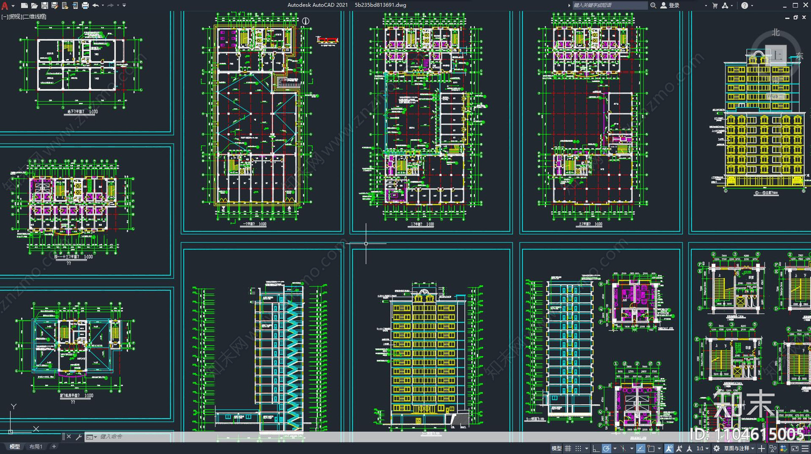 宾馆建筑施工图下载【ID:1104615005】