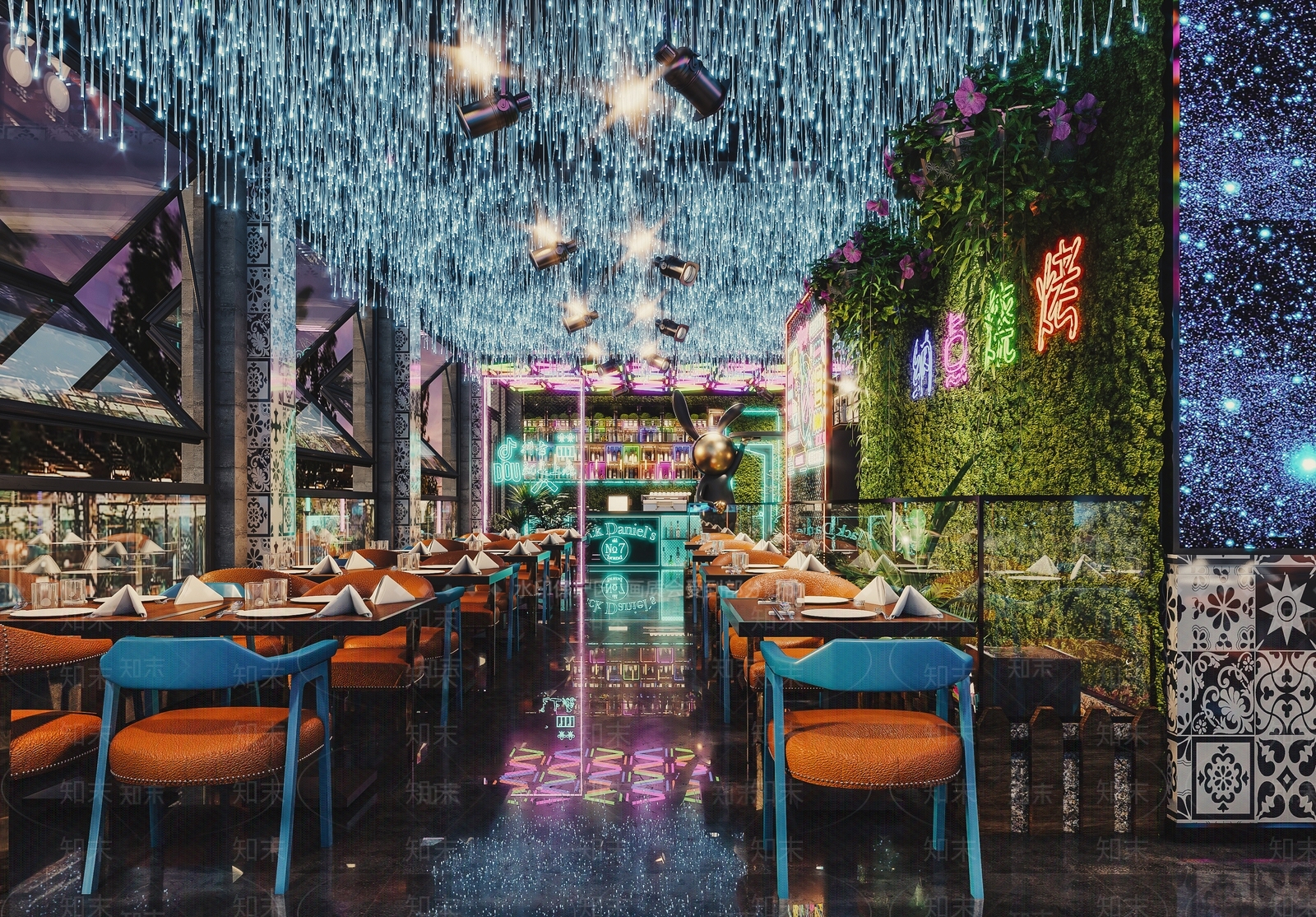 现代烧烤店3D模型下载【ID:1104621906】