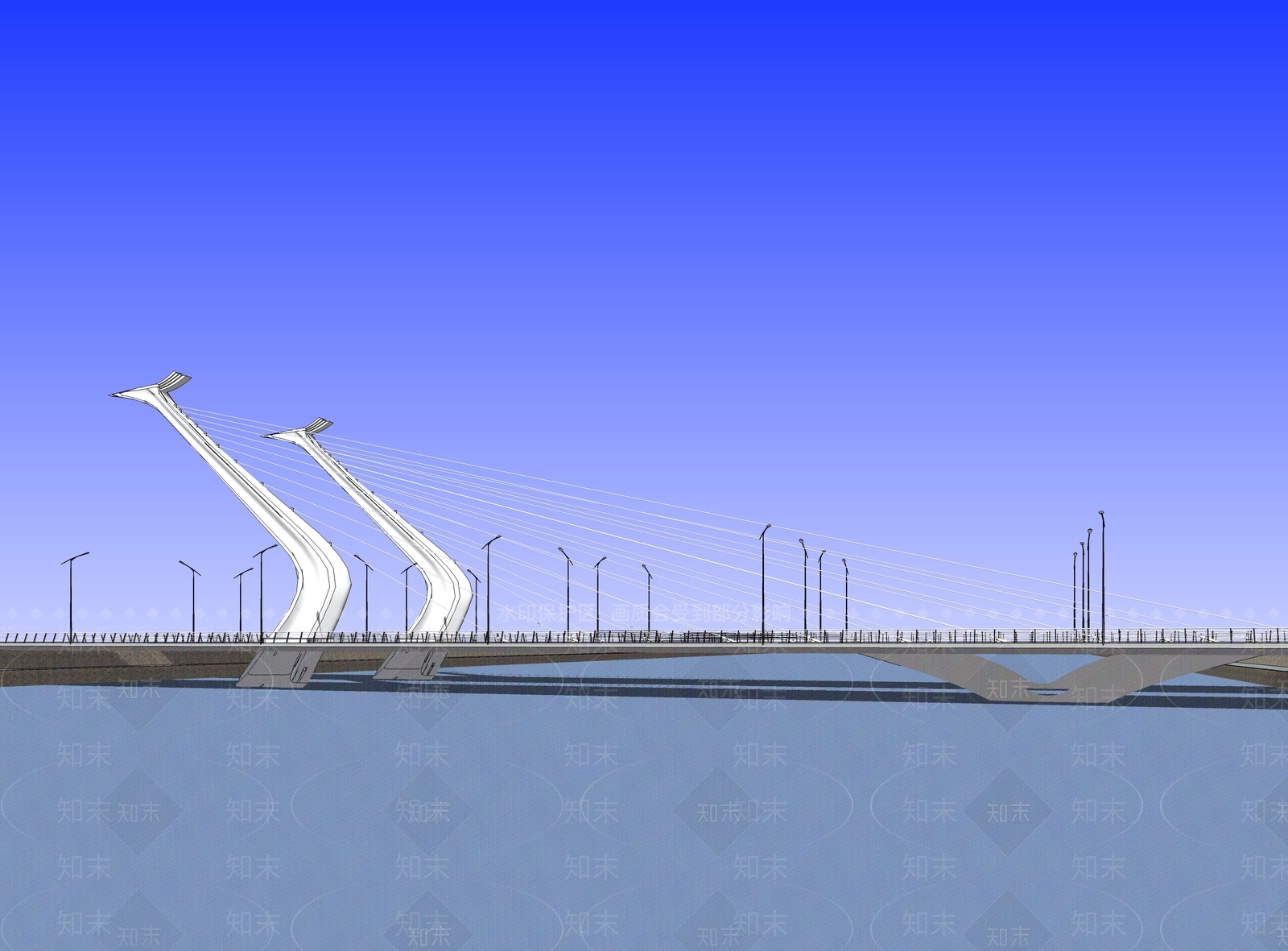 现代大桥SU模型下载【ID:1104623707】