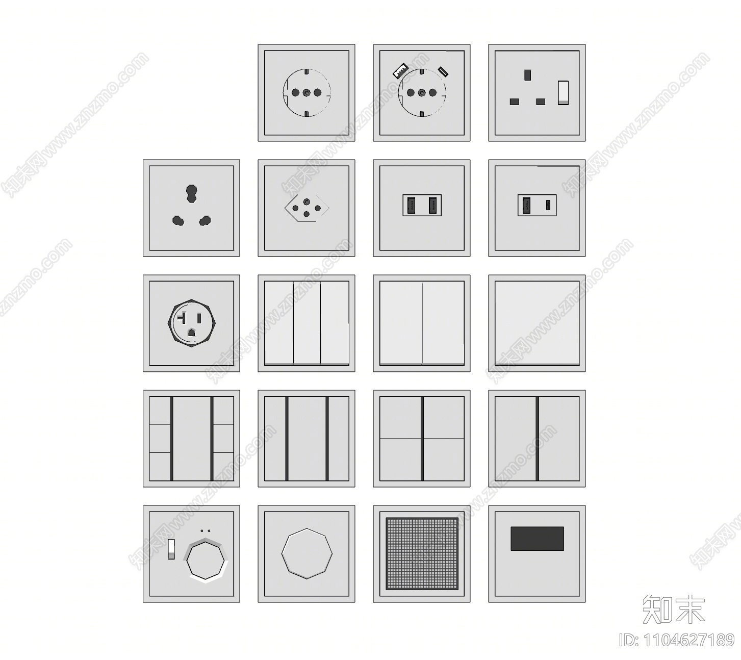 现代开关SU模型下载【ID:1104627189】