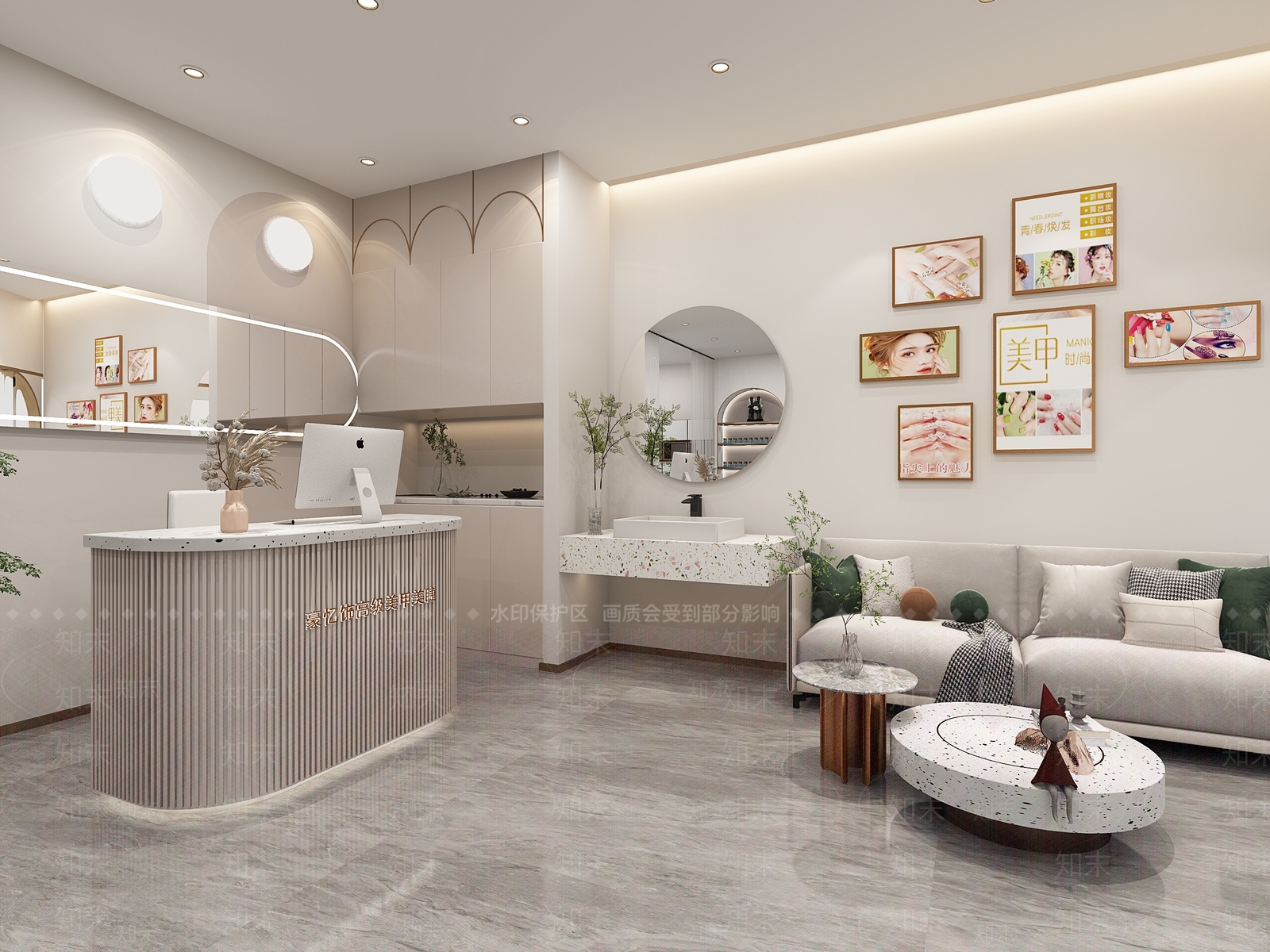 现代美甲店3D模型下载【ID:1104629190】
