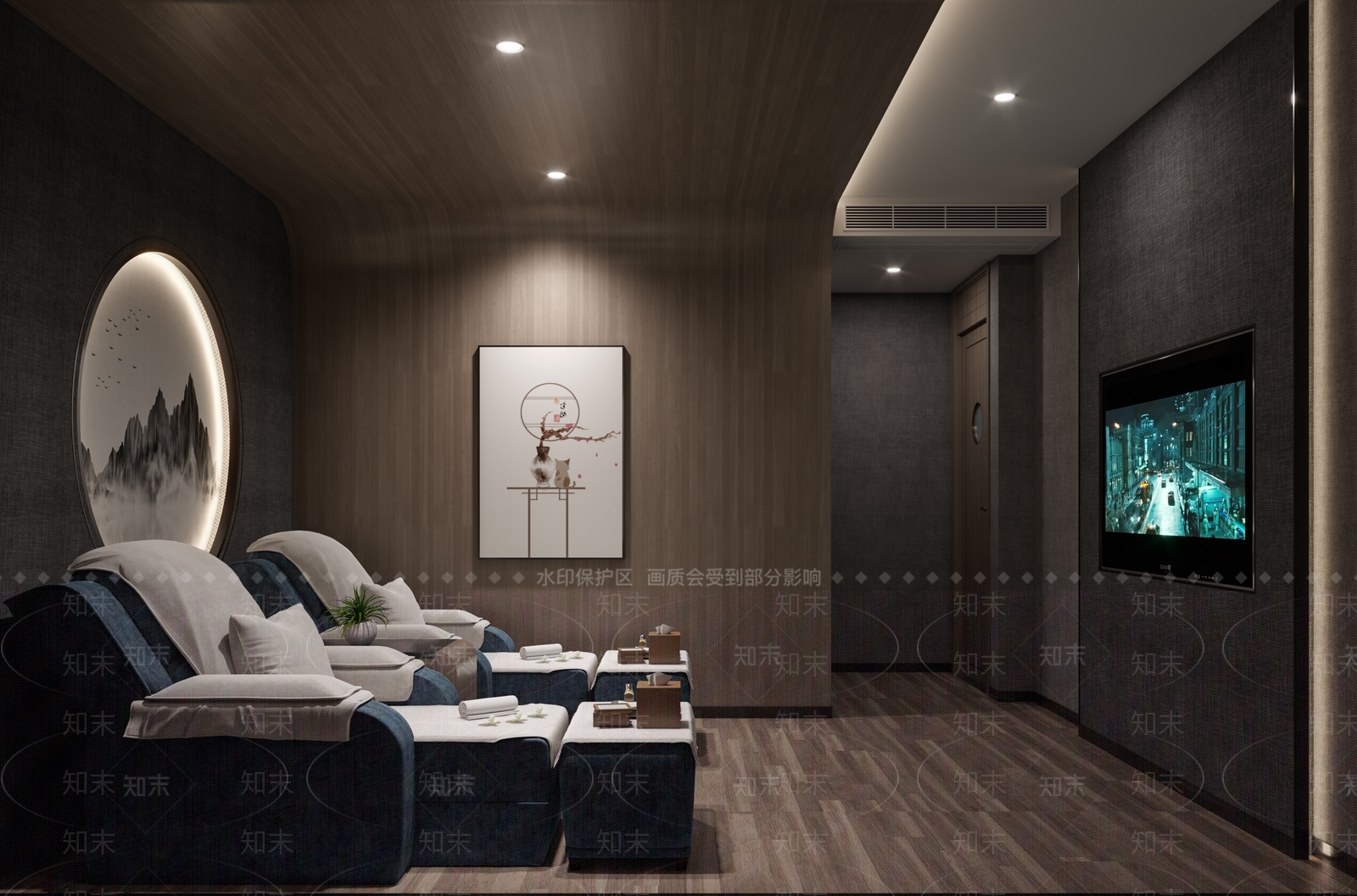 新中式洗浴中心包厢3D模型下载【ID:1104632475】