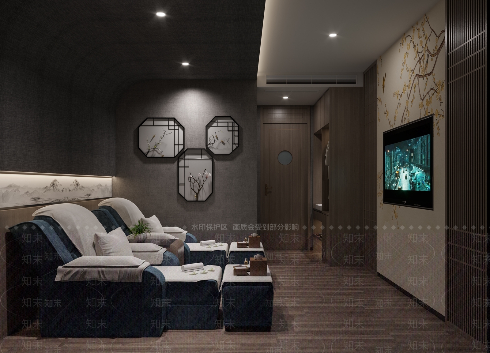 新中式洗浴中心包厢3D模型下载【ID:1104632477】