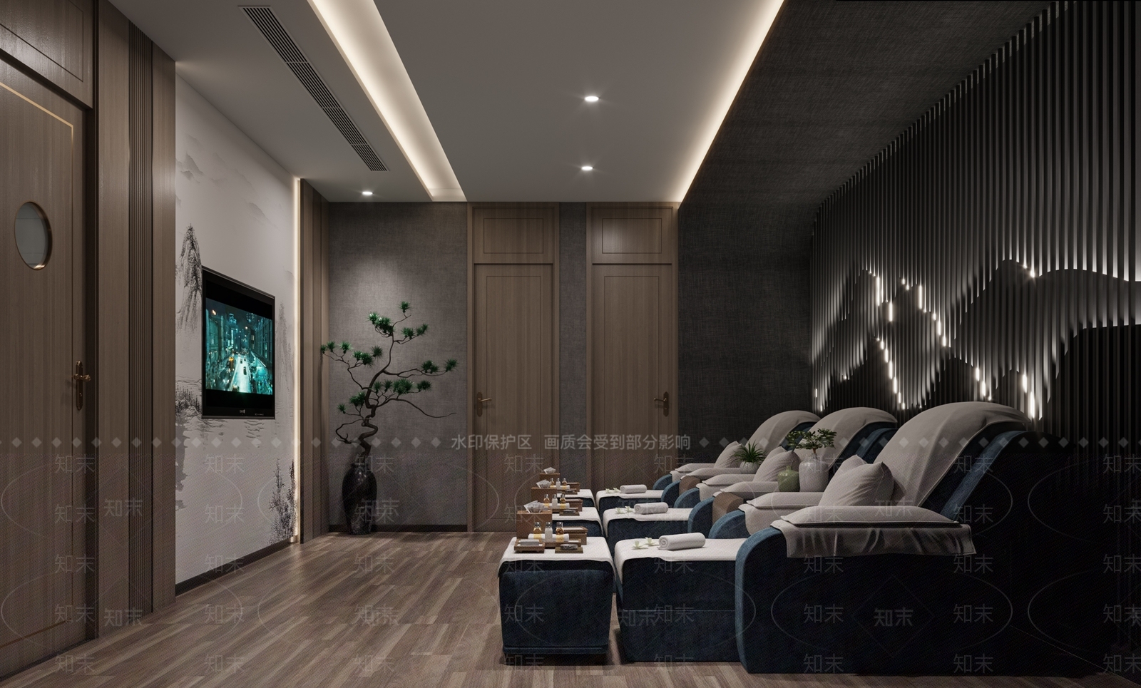 新中式洗浴中心包厢3D模型下载【ID:1104632505】