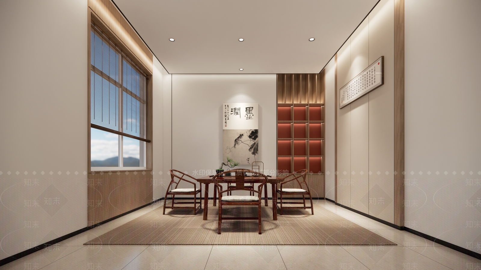 新中式茶馆SU模型下载【ID:1104634790】