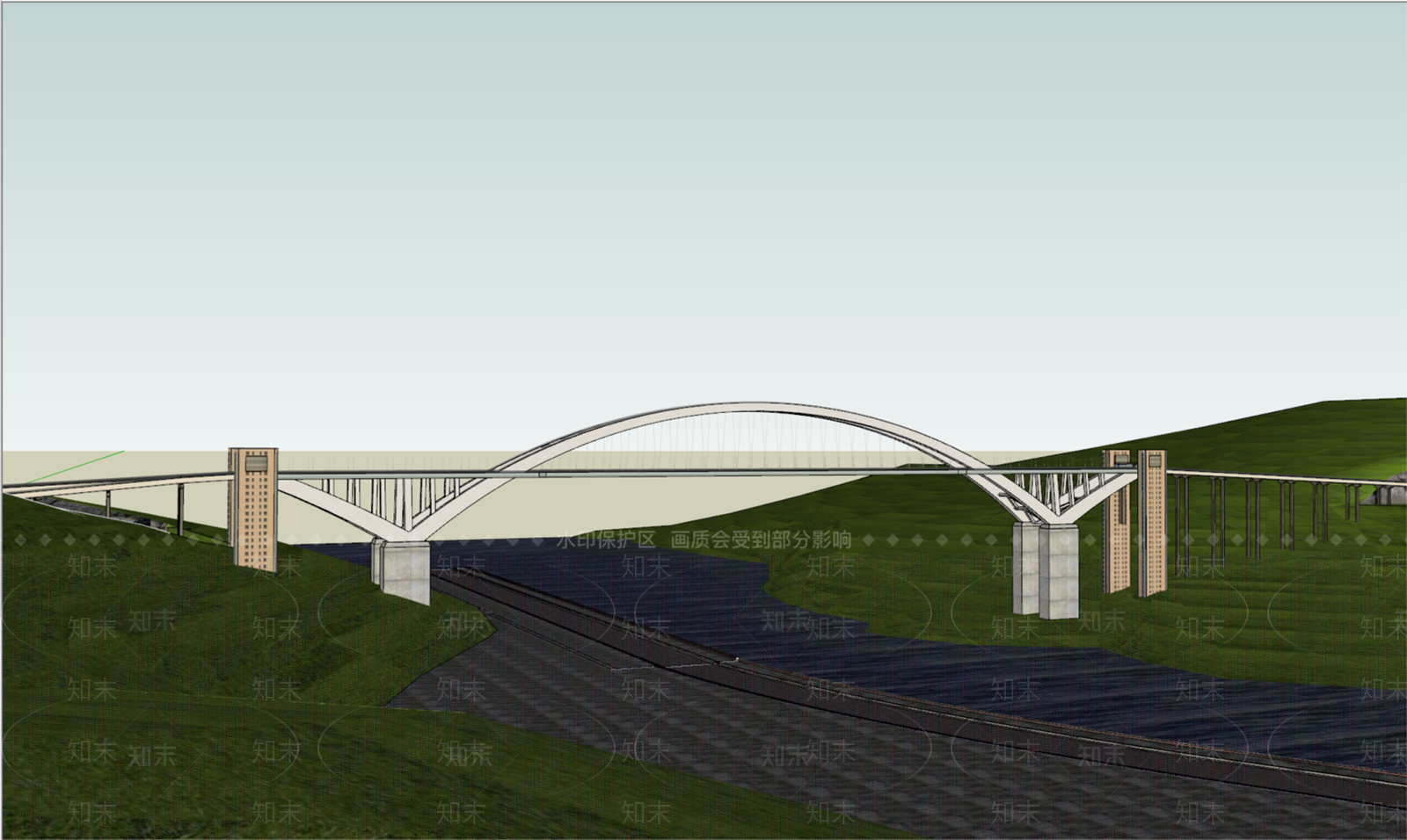 现代公路桥SU模型下载【ID:1104640263】