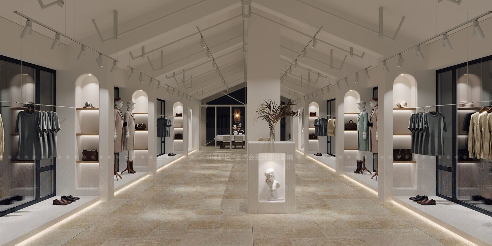现代服装鞋店3D模型下载【ID:1104640612】