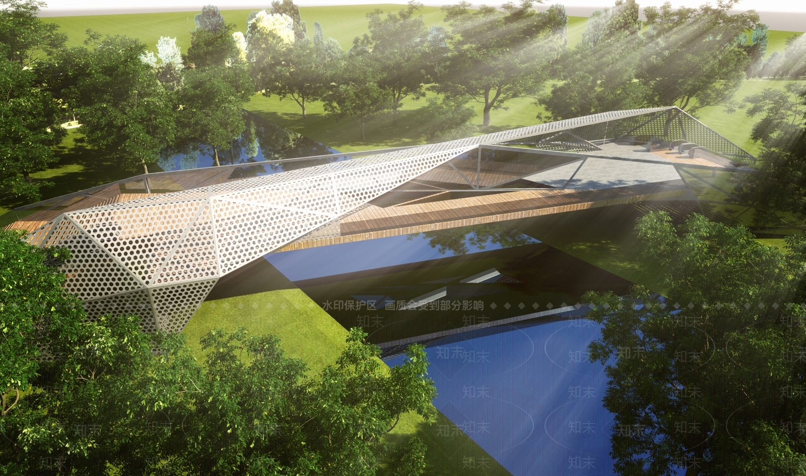 现代过街天桥3D模型下载【ID:1104644485】
