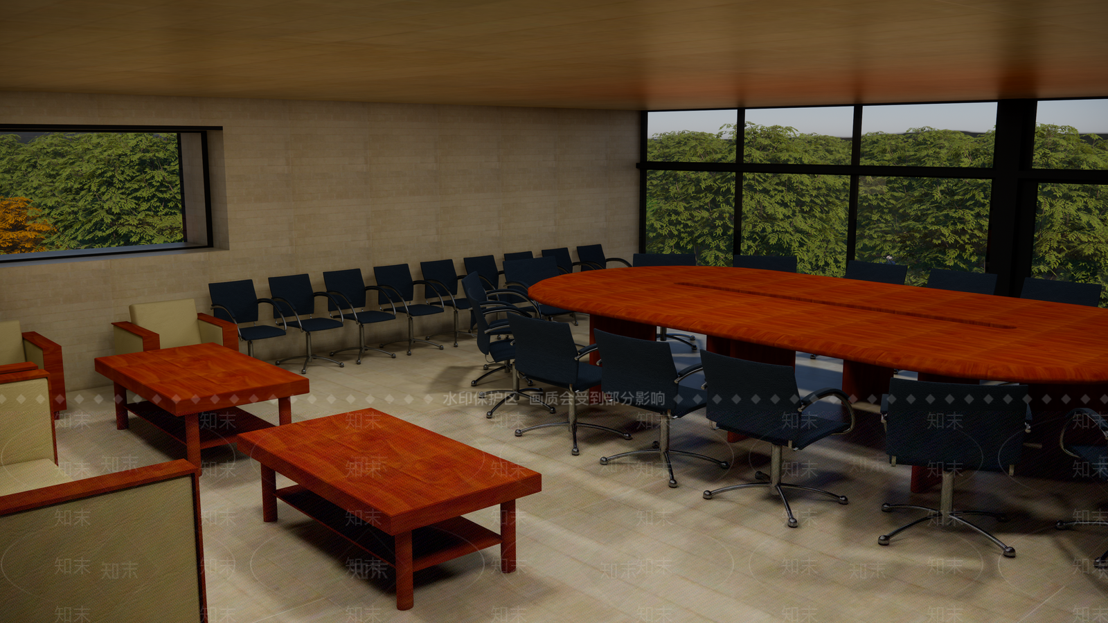 现代图书馆建筑SU模型下载【ID:1104647409】