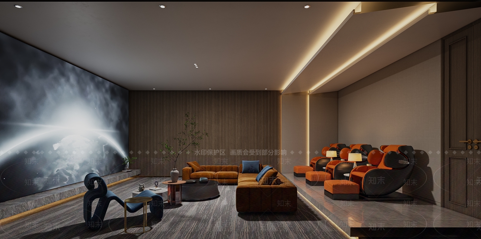 现代家居影音室3D模型下载【ID:1104651870】