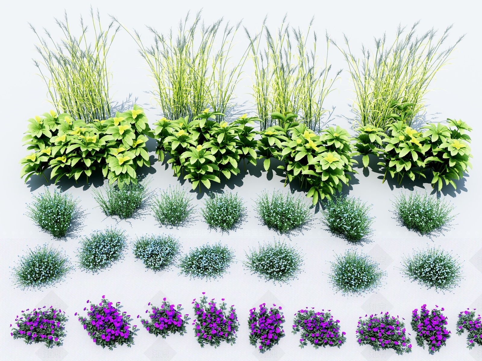 现代花草组合3D模型下载【ID:1104655025】