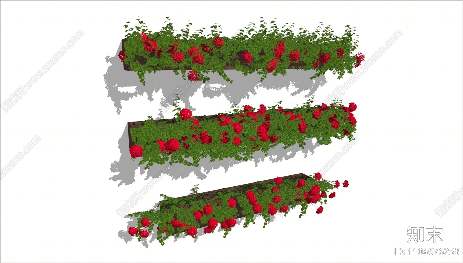 现代挂墙植物盆栽SU模型下载【ID:1104676253】