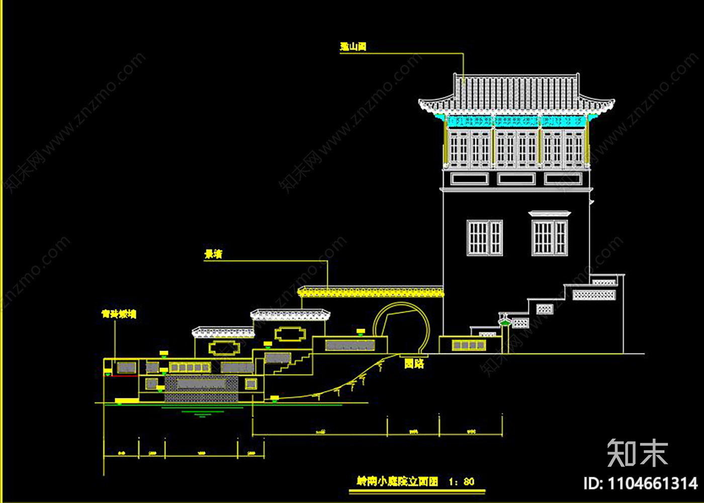 某小游园园林景观规划CADcad施工图下载【ID:1104661314】