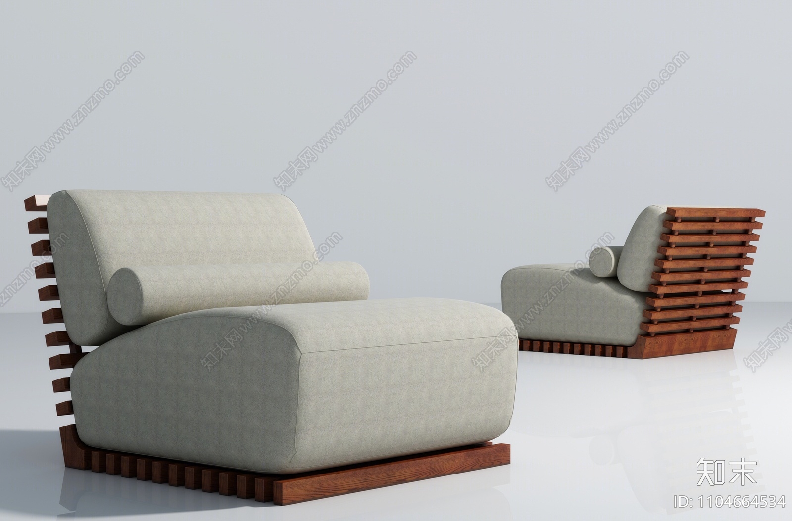 现代单人沙发3D模型下载【ID:1104664534】