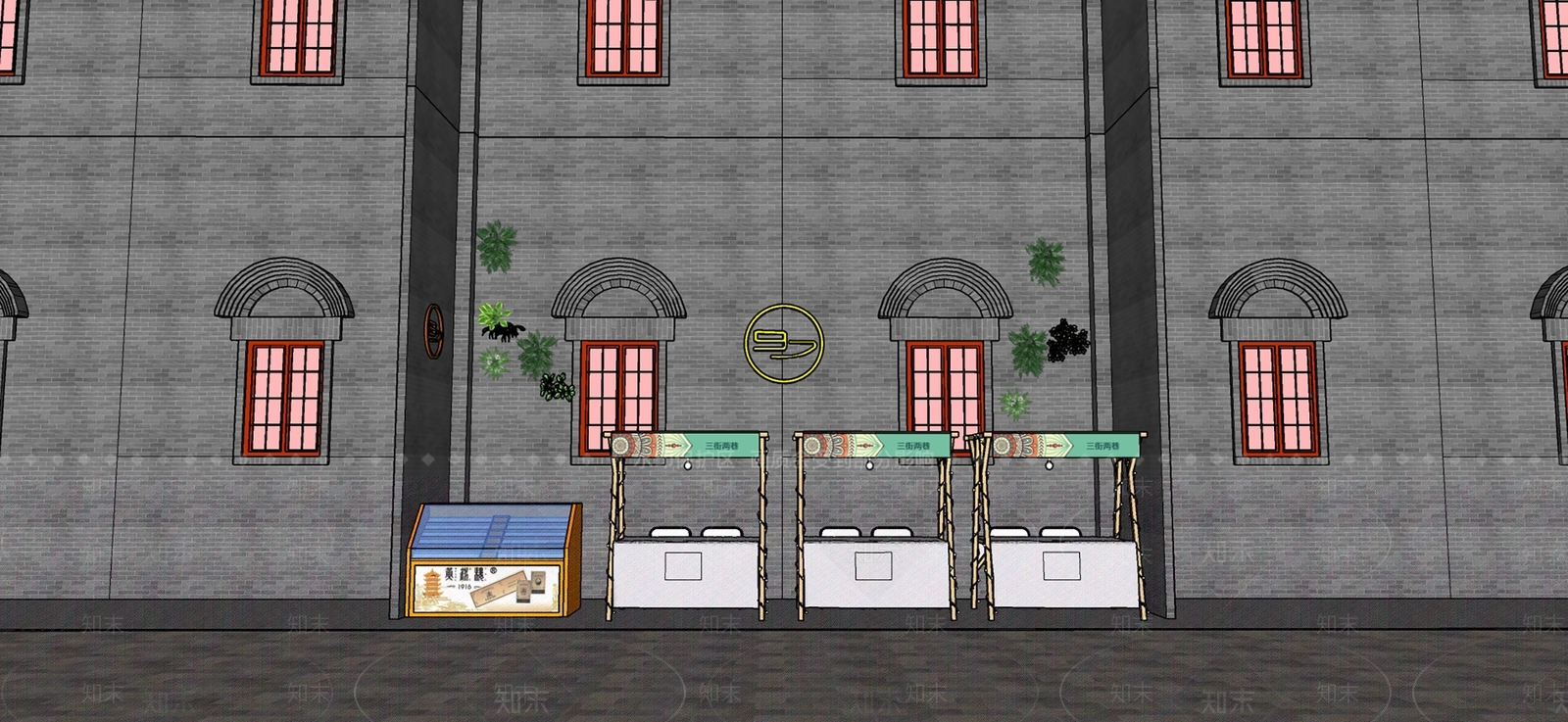 现代摊位SU模型下载【ID:1105133503】