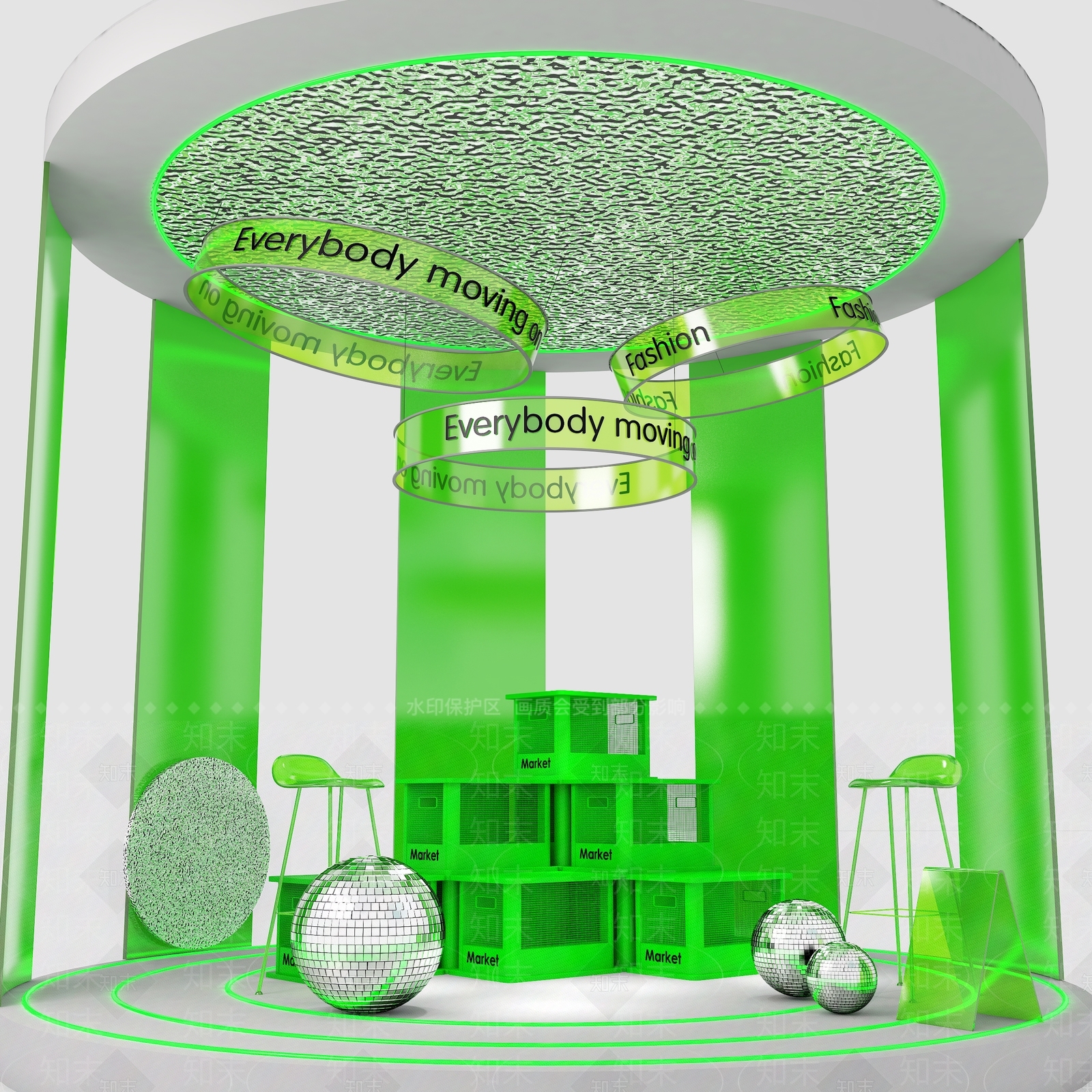 现代直播间背景3D模型下载【ID:1104673093】