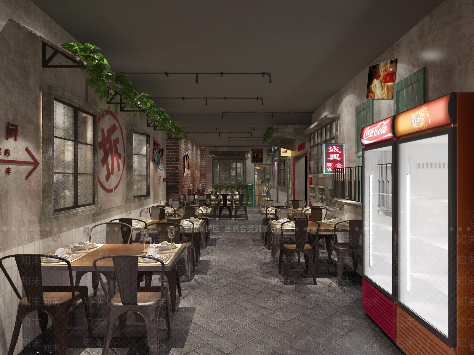 工业风烧烤店3D模型下载【ID:1104679277】