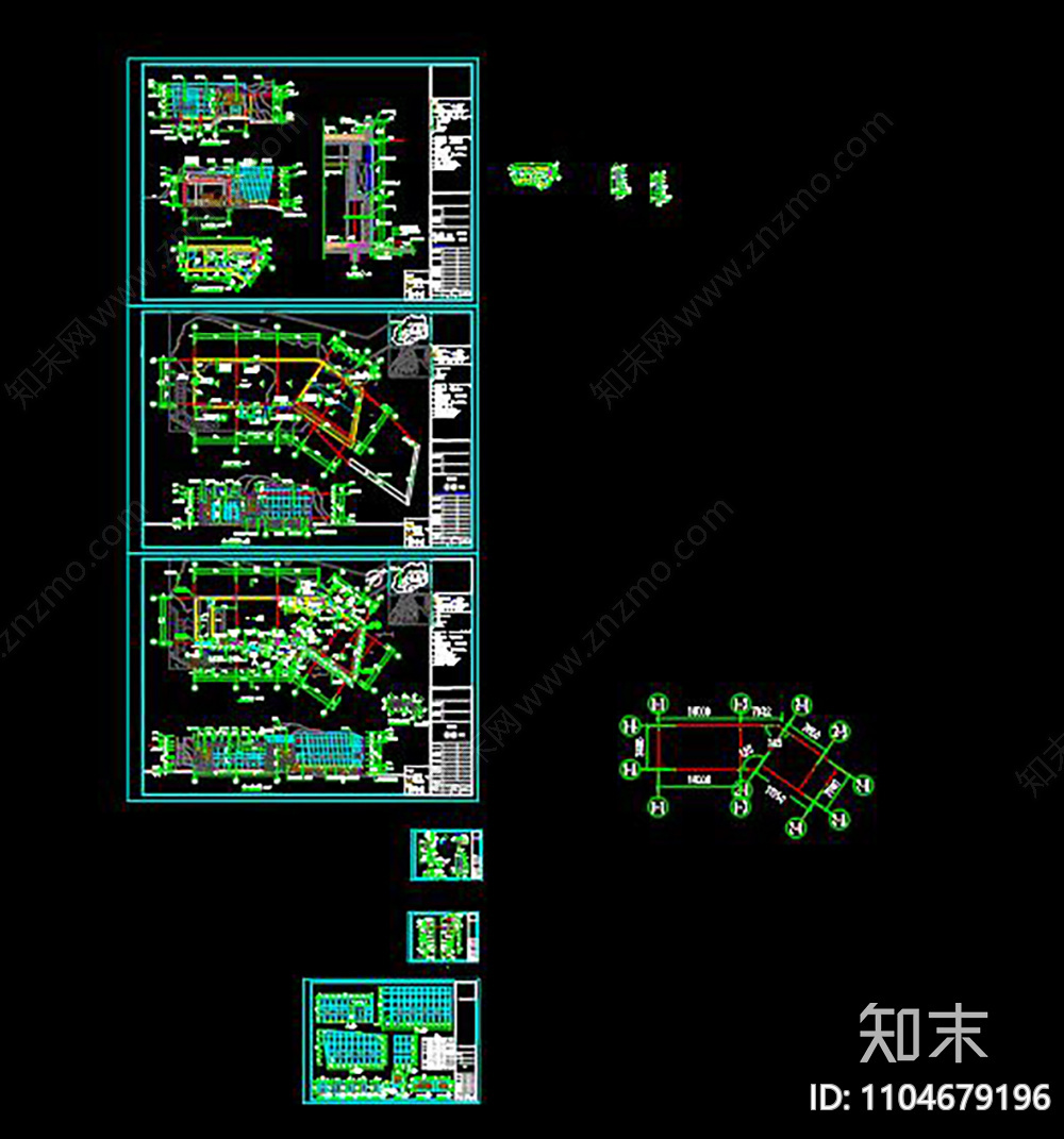 小茶室建筑CADcad施工图下载【ID:1104679196】