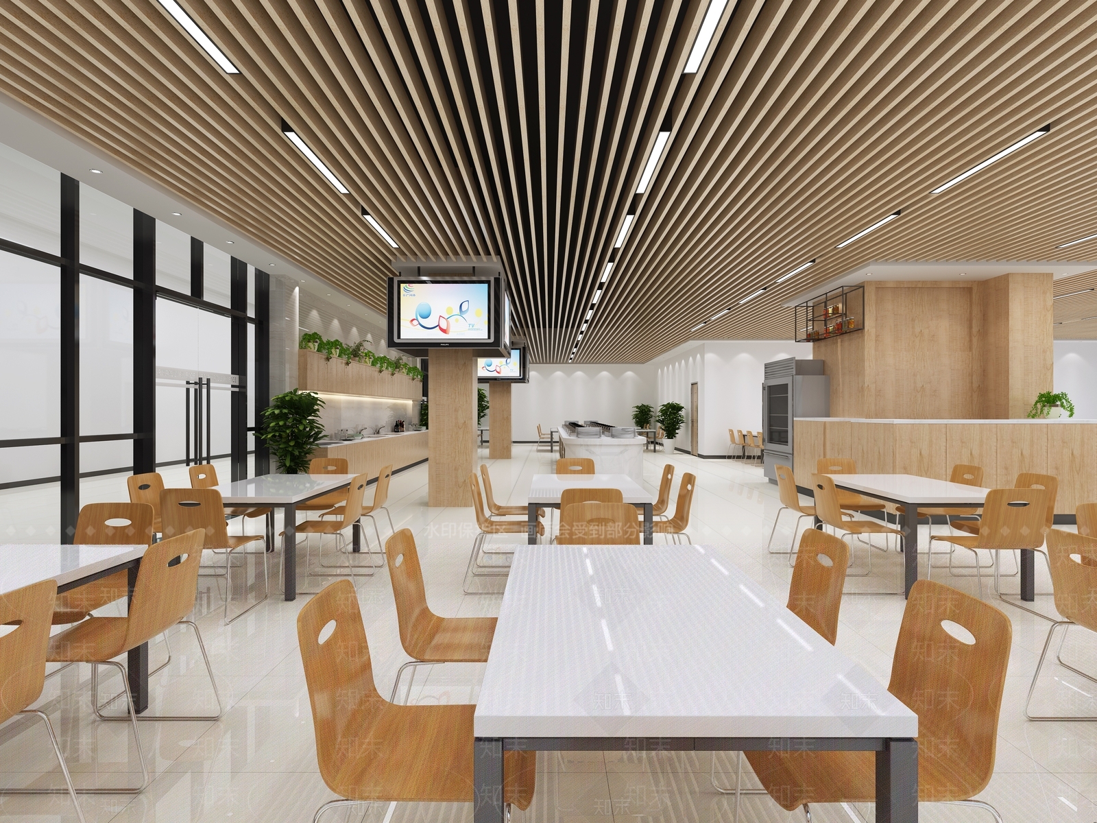 现代食堂3D模型下载【ID:1104680013】