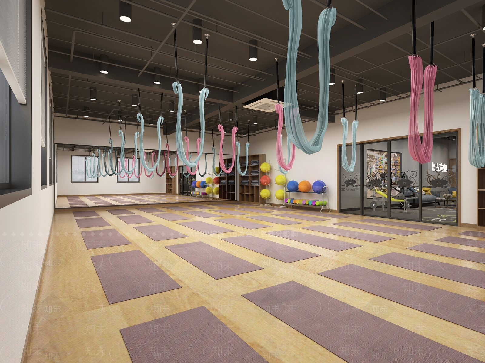 工业风健身房3D模型下载【ID:1104680156】