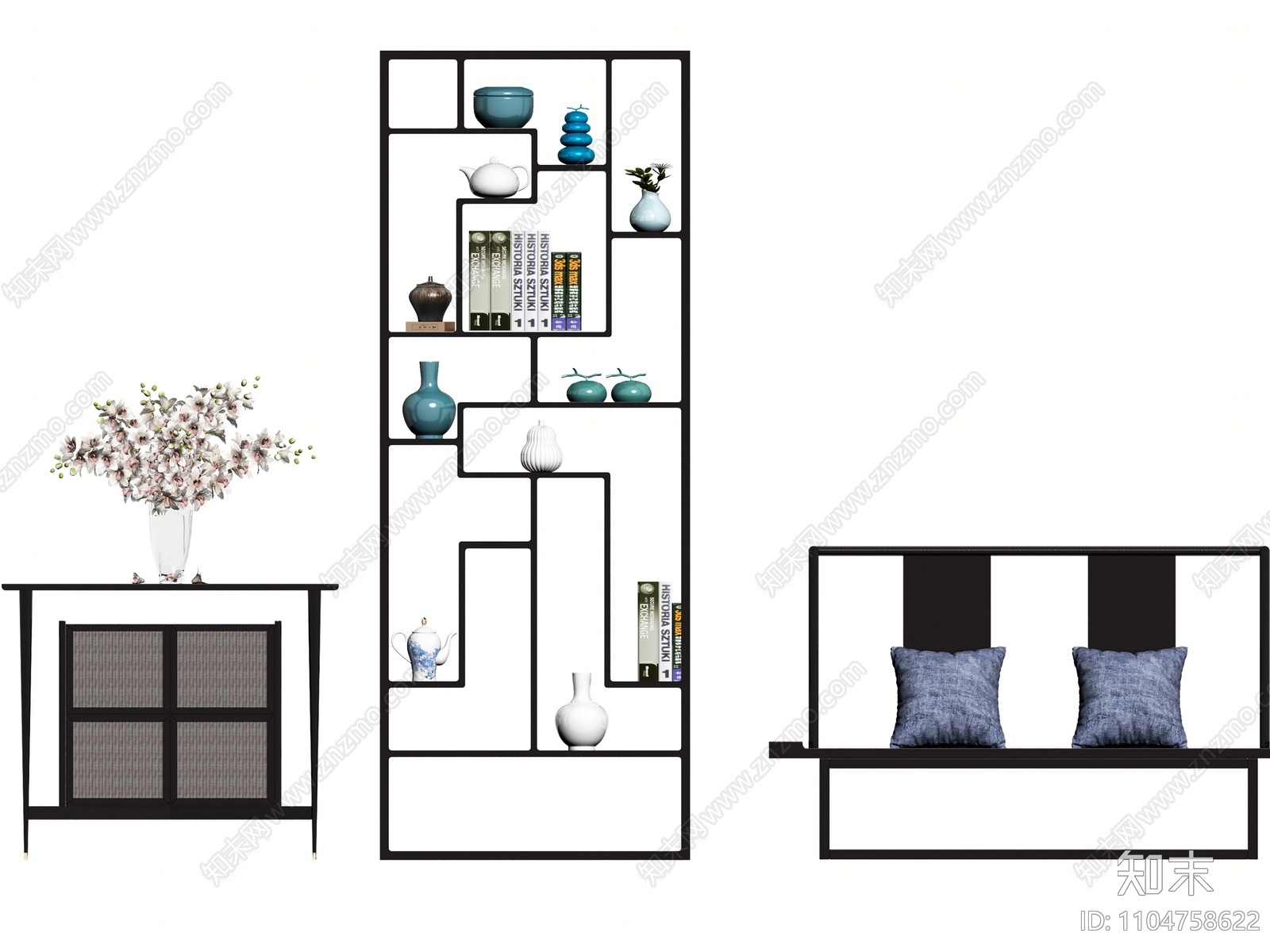 新中式博古架SU模型下载【ID:1104758622】