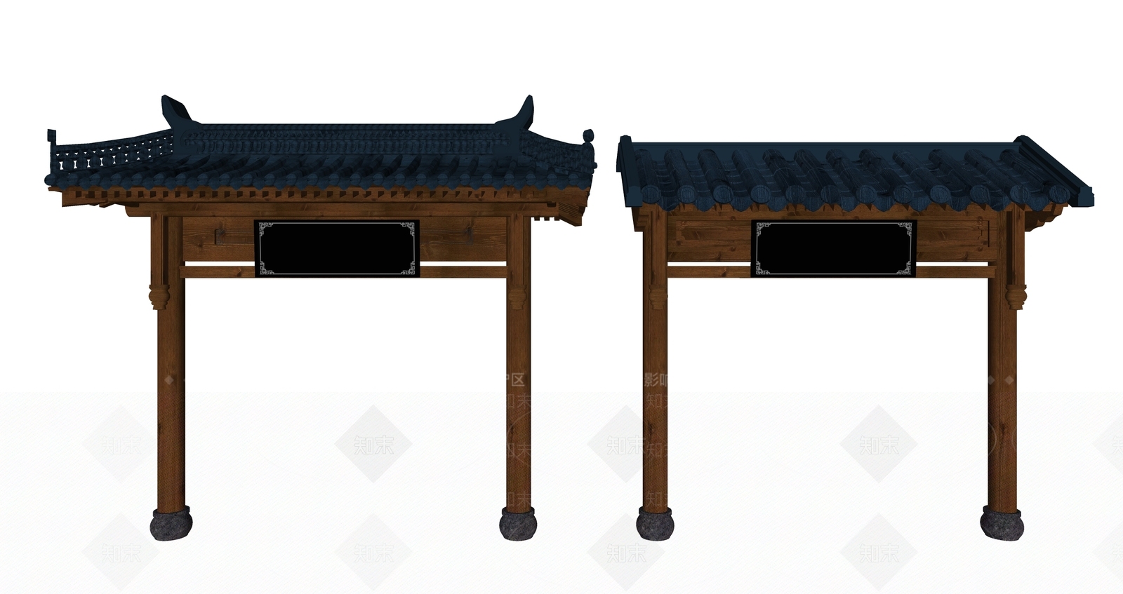 中式牌坊牌楼SU模型下载【ID:1104757886】