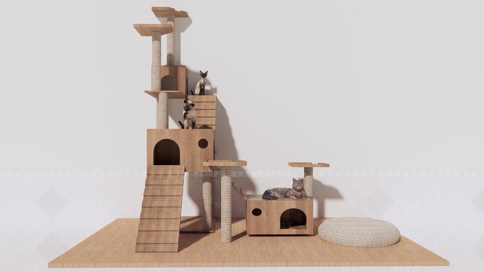 现代猫爬架SU模型下载【ID:1104688284】